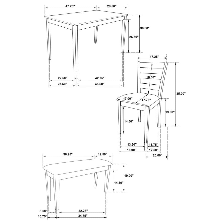 GUILLEN TABLE AND 4 CHAIRS