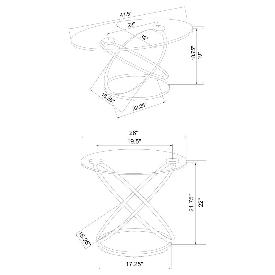 Warren 3-piece COFFEE TABLE