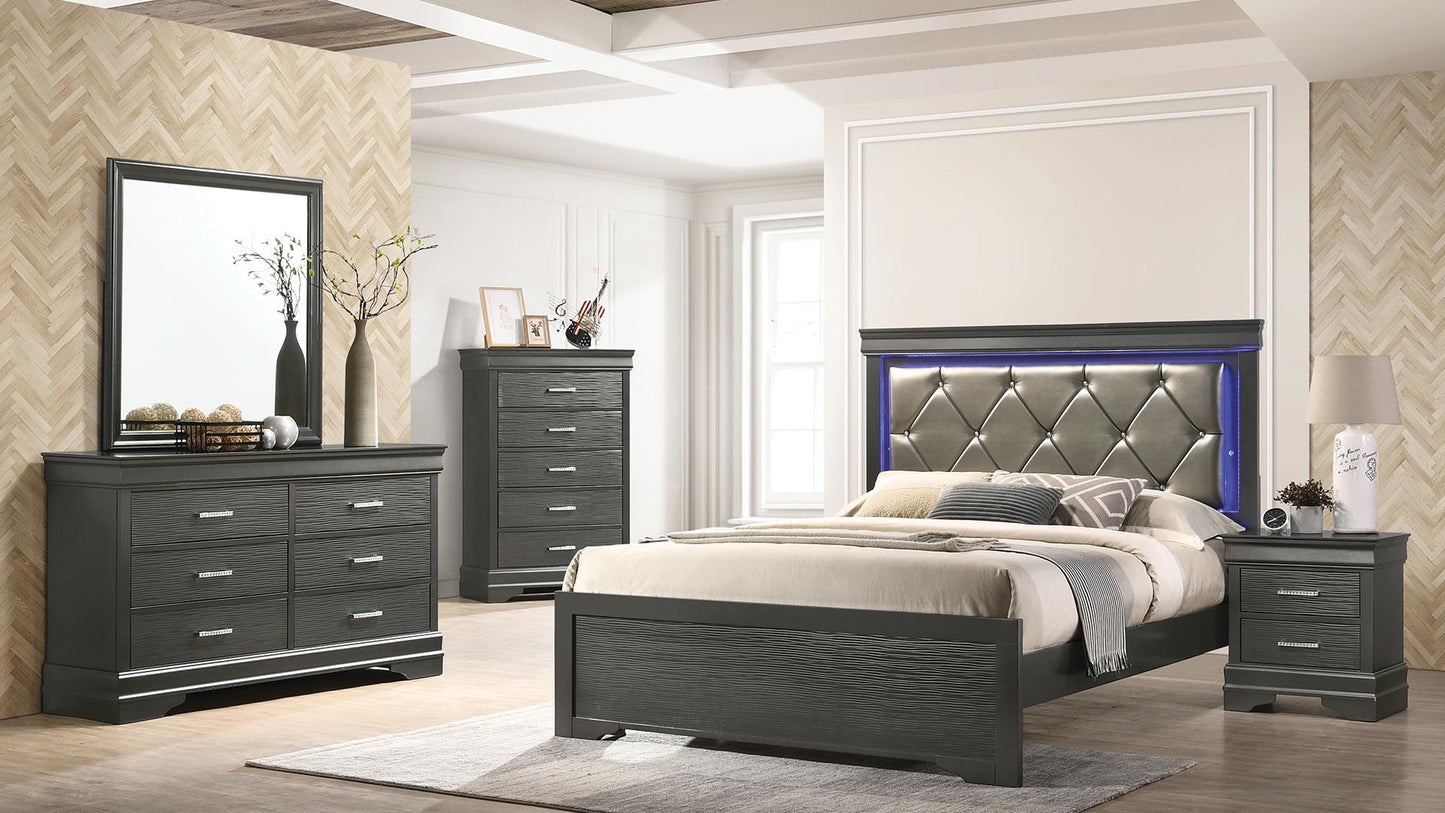 BROOKLYN QUEEN BED DRESSER AND MIRROR