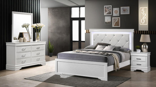 BROOKLYN QUEEN BED DRESSER AND MIRROR