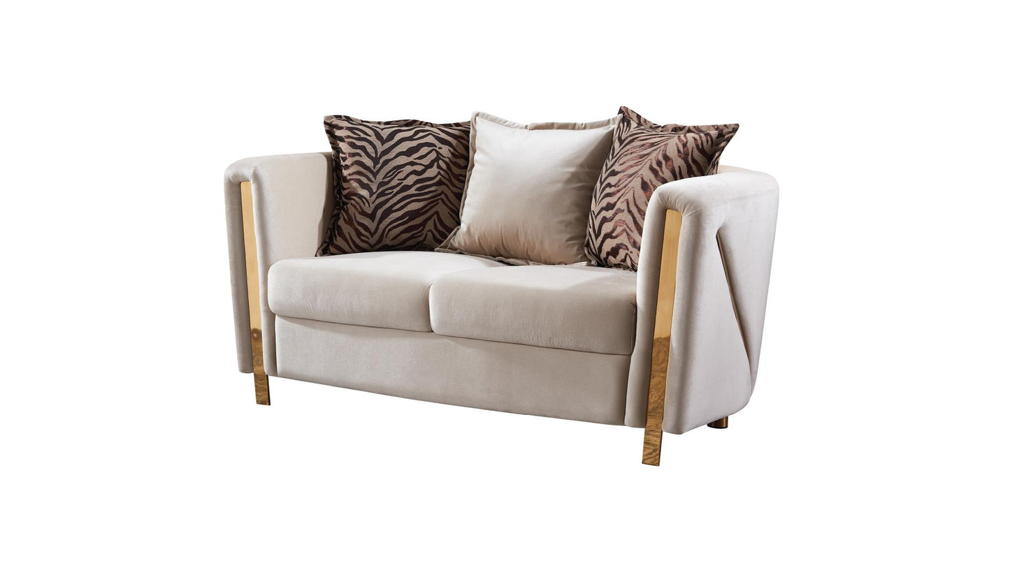 CHANELLE BEIGE SOFA AND LOVE