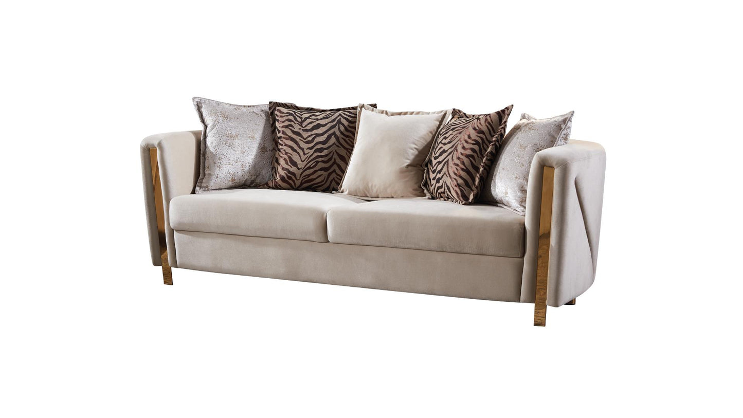 CHANELLE BEIGE SOFA AND LOVE