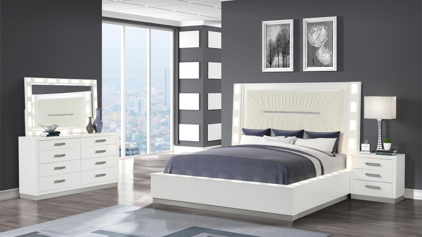 COCO QUEEN BED DRESSER AND MIRROR