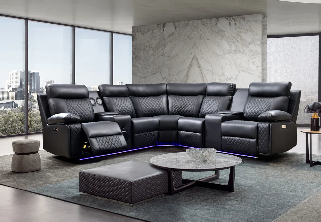 DONA POWER SECTIONAL IN BLACK