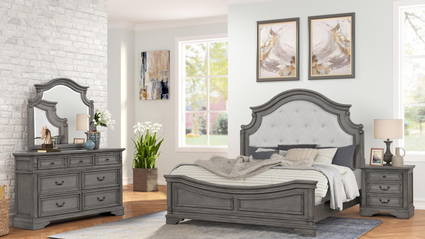 GRACE QUEEN BED DRESSER AND MIRROR