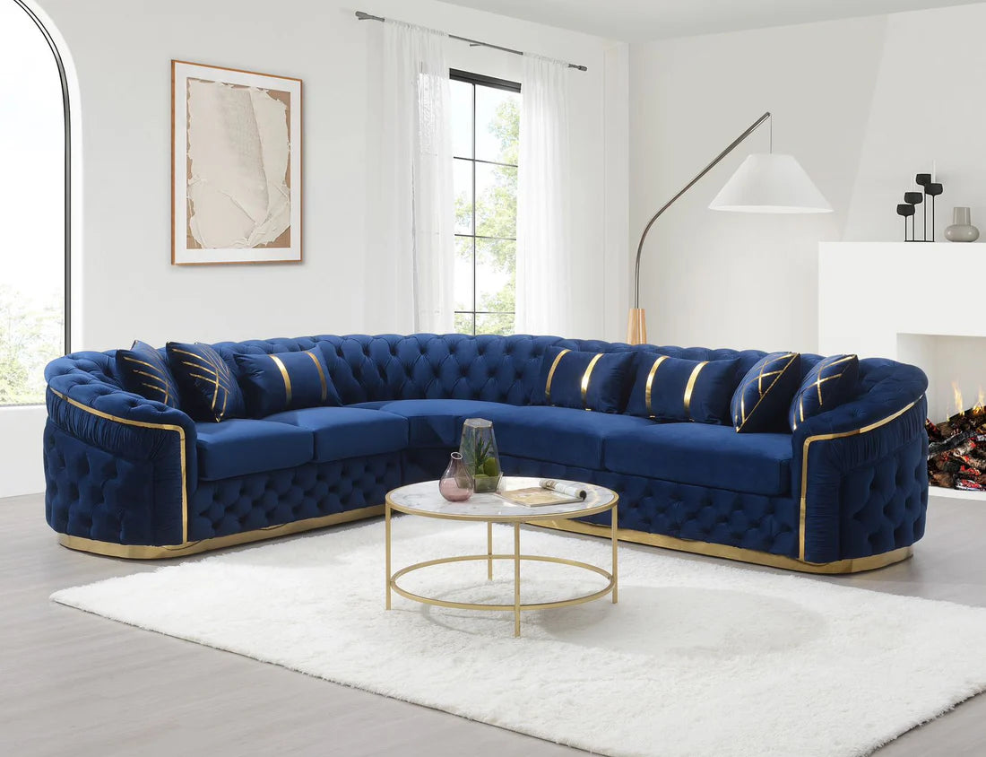 CORNER SECTIONAL IN BLUE