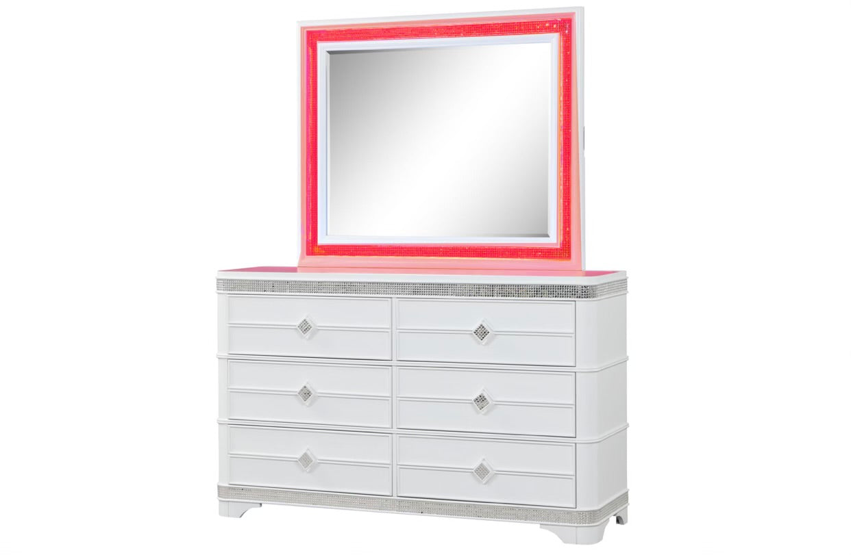 AMANI QUEEN BED DRESSER AND MIRROR