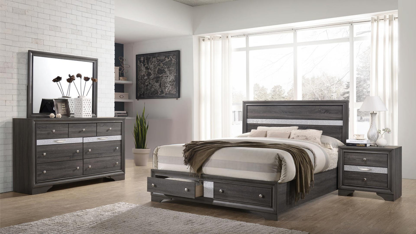 MATRIX QUEEN BED DRESSER AND MIRROR