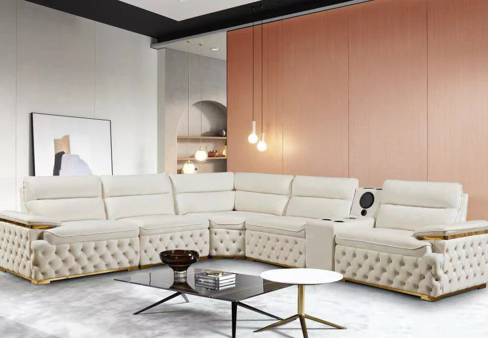 Java Velvet Sectional IN CREAM