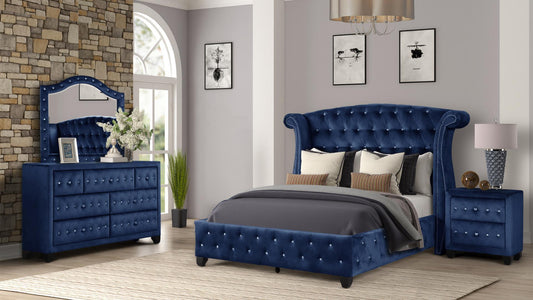 SOPHIA QUEEN BED DRESSER AND MIRROR