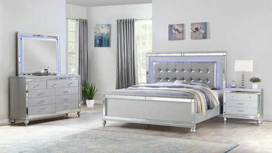 STERLING QUEEN BED DRESSER AND MIRROR